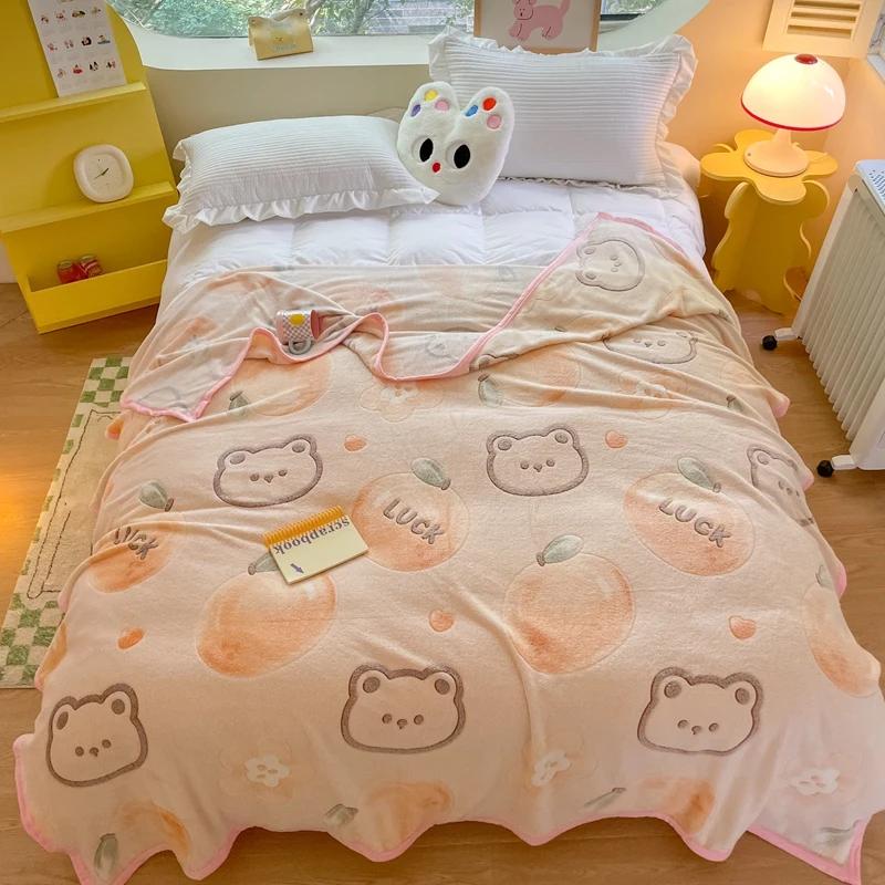 Одеяло с рисунком милого медведя из мультфильма, супер мягкое, уютное, легкое, теплое, флисовое одеяло для путешествий, домашнего дивана, кровати