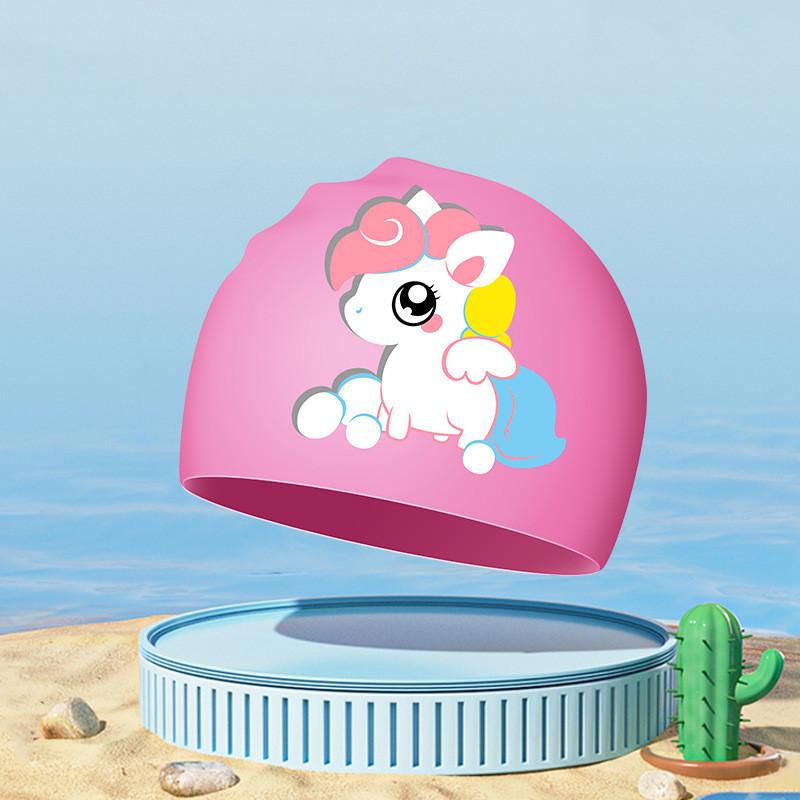 Детские шапочки для плавания Мультяшная шапочка для плавания для мальчиков и девочек Взрослые шапочки для плавания с принтом медведя для женщин Шапочка для плавания Аксессуары для плавания