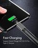 Нейлоновый кабель для передачи данных, Быстрая зарядка, USB A на Type C, Зарядный кабель для телефона Huawei Samsung Android, Зарядное устройство TypeC, 1 м, 2 м, 3 м