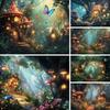 Fairy forest Glitter tree background Magic Forest night Butterfly photography birthday background party photo shoot decoration