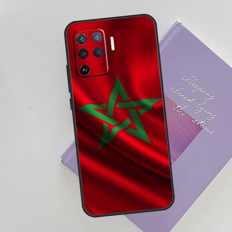 Morocco Moroccan Flag Phone Case For Oppo A74 A53 A54 A94 A15 A16 A17 A52 A72 A76 A96 A57S A58 A78 A98 Back Cover
