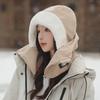 Women's Baotou Hat for Cycling: Warm Lei Feng Hat with Windproof Mask and Velvet Earmuffs for Autumn and Winter.