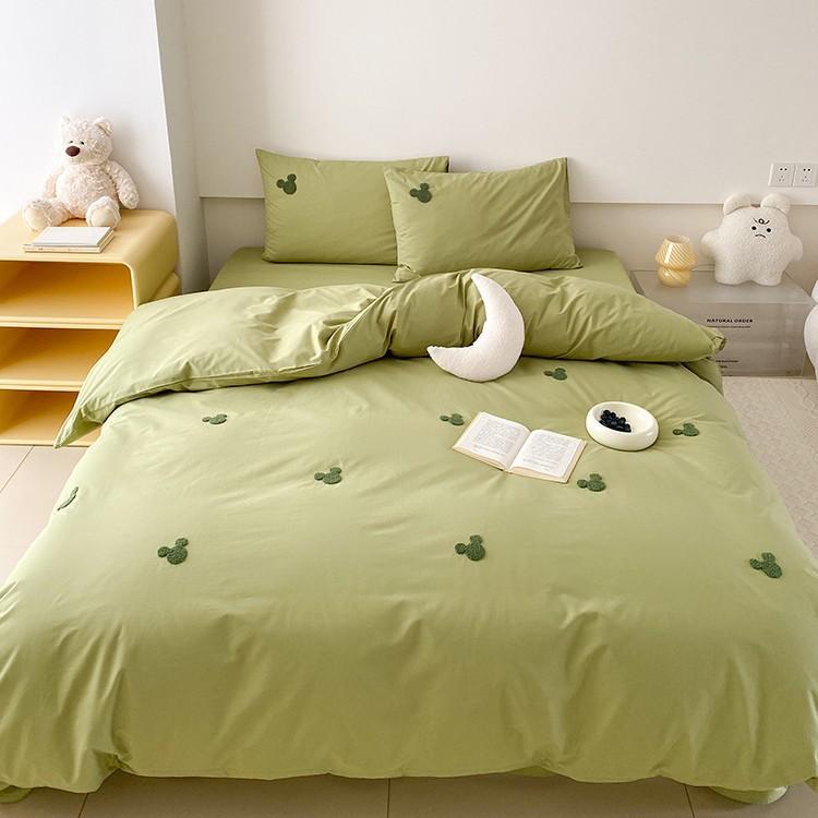 100% Чистый Хлопок Кровать Четыре предмета Простыня Пододеяльник Наволочка Приятный к коже и Дышащий Четыре сезона