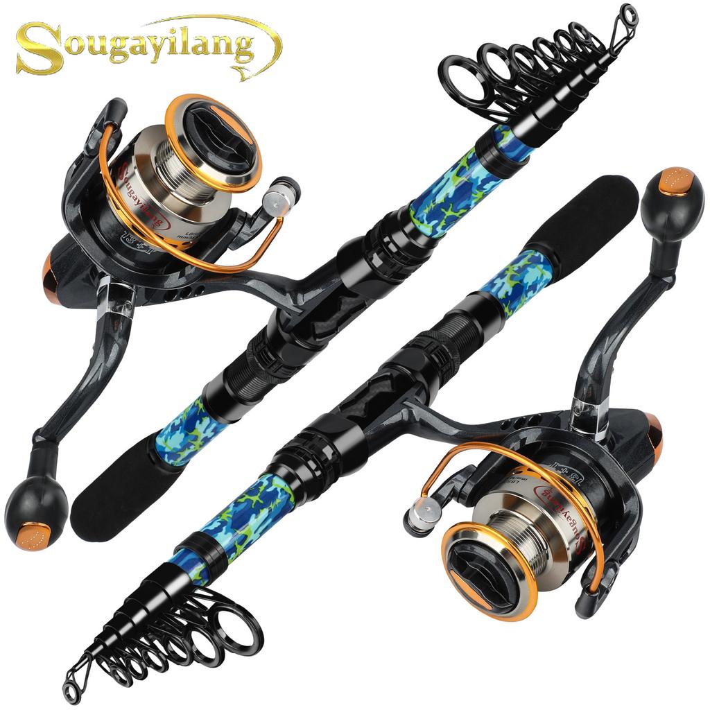 Телескопическая спиннинговая удочка с набором спиннинговых катушек 13 + 1BB Портативная спиннинговая удочка, набор для комбинированной удочки для окуня