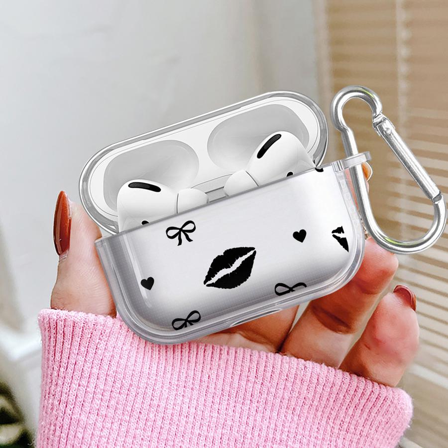 Чехол-кейс с принтом губ для наушников Airpods 4 Pro2 Pro 3 Pro3 1 2