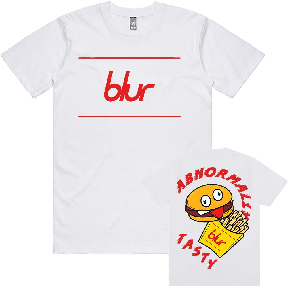 Blur Dan Abnormal Tee Хлопковая футболка с коротким рукавом Мужская Женская Футболки Унисекс Уличная одежда Забавная мультяшная футболка с гамбургерами и картофелем фри