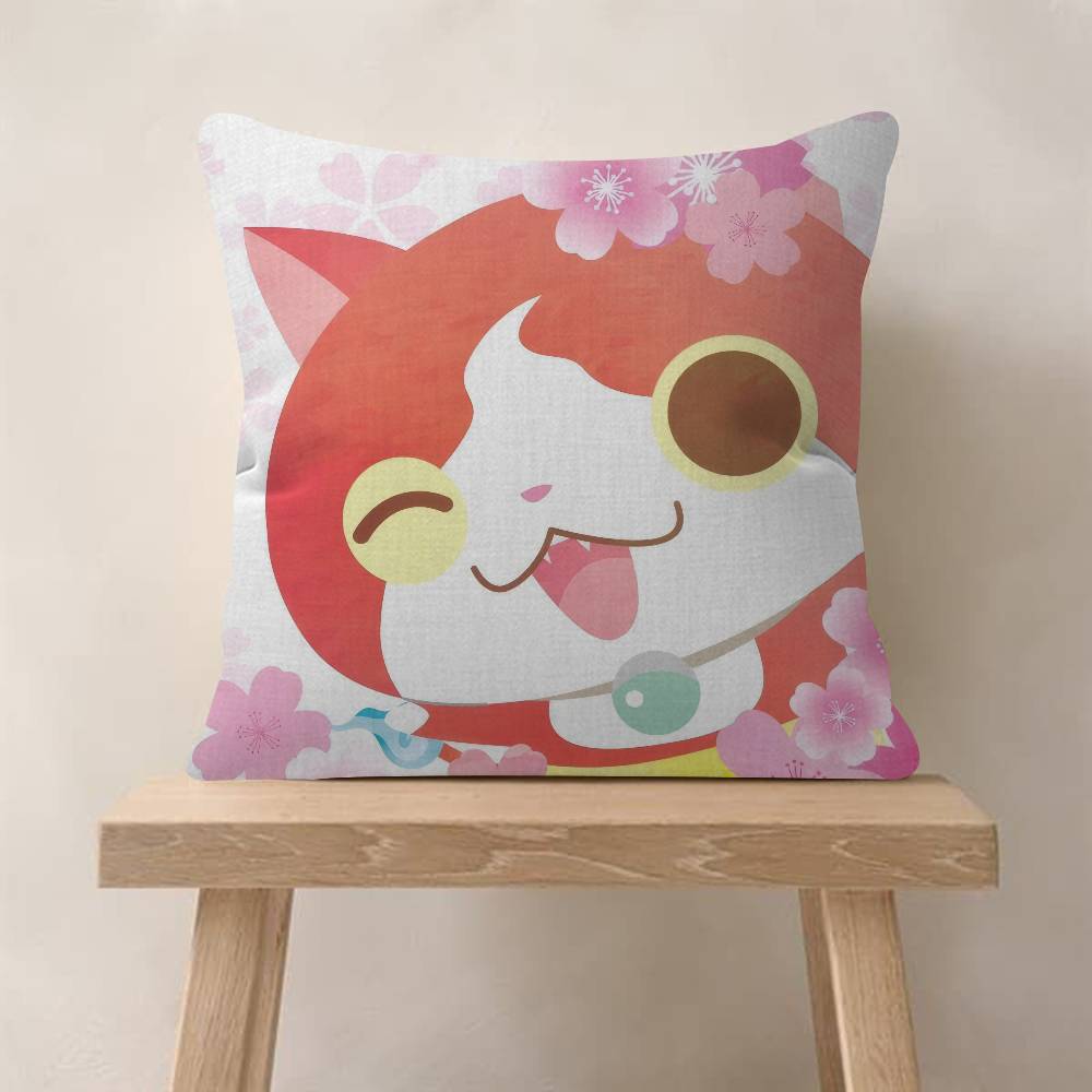 Anime Yokai Cute Watch Maple Design Cushion Cover Happy Autumn Harvest decor Holiday Decorati Pillow Cover