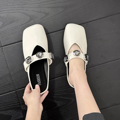 Новые шлепанцы на низком каблуке, летние уличные сабо с закрытым носком, повседневные туфли-лодочки, уличный стиль, мамины сандалии, полутапочки без шнуровки, лоферы