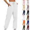 Women's Solid Color Casual Padded Warm Drawstring Loose Leisure Sweatpants Long Pants