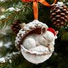 2D Forest Animal Acorn Ornaments Cozy Forest Animal In Snow Frosted Pine Cone Ornaments Woodland Creature Acrylic Hanging Ornament for Animals Lover