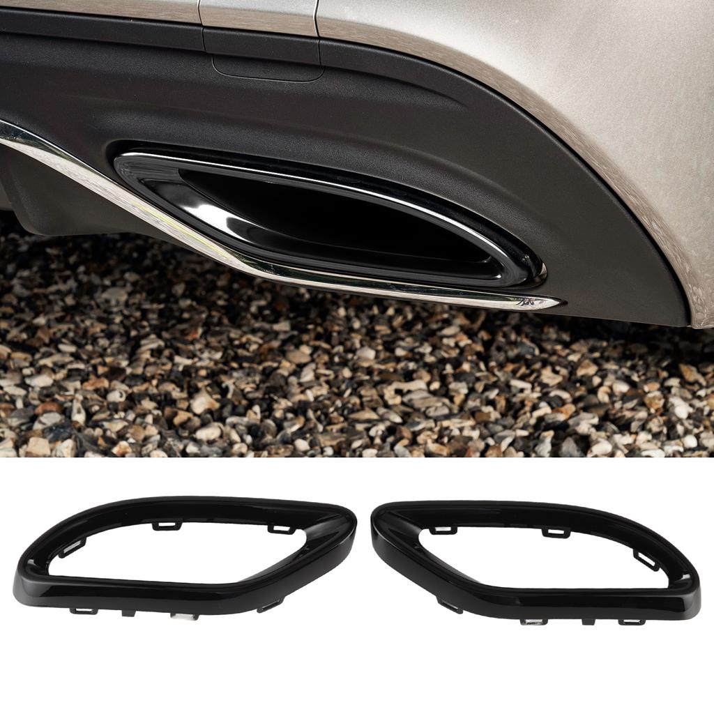 Exhaust Gloss Black Exhaust Tip Cover Trims Replacement for Mercedes‑Benz A B C E GLC CLS‑Class W177 W247 W205 W213 X253 C257