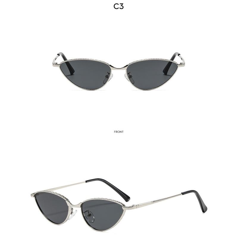 Women's sunglasses men's and women's retro metal cat eye sunglasses