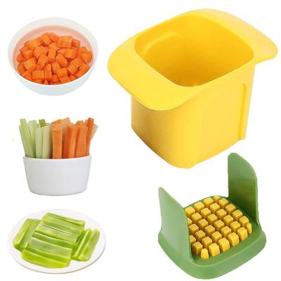 Измельчитель овощей с ручным давлением, удобная нарезка кубиками и ломтиками, съемная очистка водой