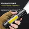 Portable COB+LED Camping Light Flashlight USB Rechargeable Zoom Tactical Torch Lamp Side Lamp Waterproof Outdoor Emergency Torch