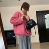 Толстый свитер в ленивом стиле с фигурными краями, осенне-зимний новый женский свободный и утягивающий корейский вязаный свитер с круглым вырезом