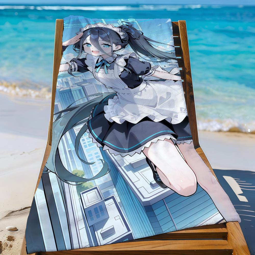 Игровое полотенце Aris Tendou Alice B-Blue A-Archive Спортивное Быстросохнущее Туристическое Снаряжение для Кемпинга Песозащитное Мягкое Легкое Большое Пляжное Полотенце