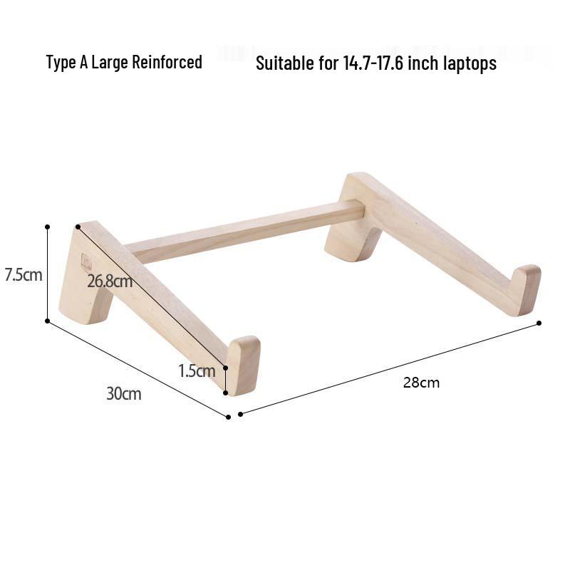 Вертикальная подставка для ноутбука из массива дерева с охлаждением и местом для хранения на рабочем столе