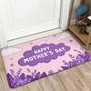 Happy Mother's Day Floral Welcome Mat Purple Doormat Home Decor Entrance Gift for Mom
