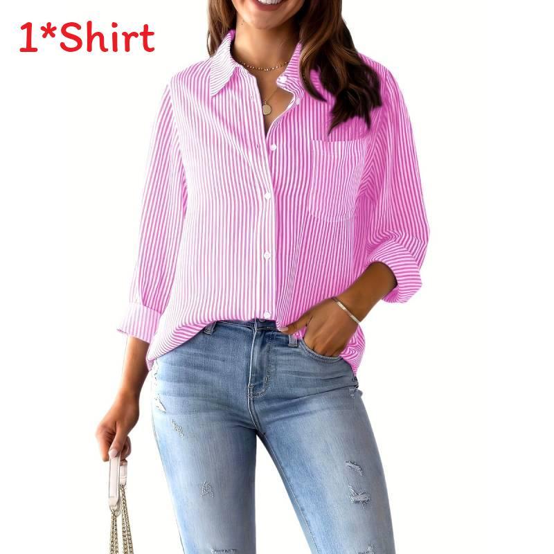 Streetwear Loose Fit Shirt With Long Sleeves For Casual Women