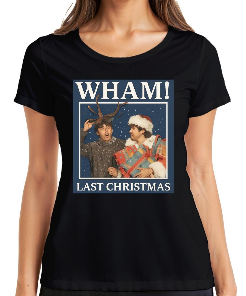 WHAM! LAST CHRISTMAS 80s Christmas Retro Pop Band Gift Ladies T-Shirt
