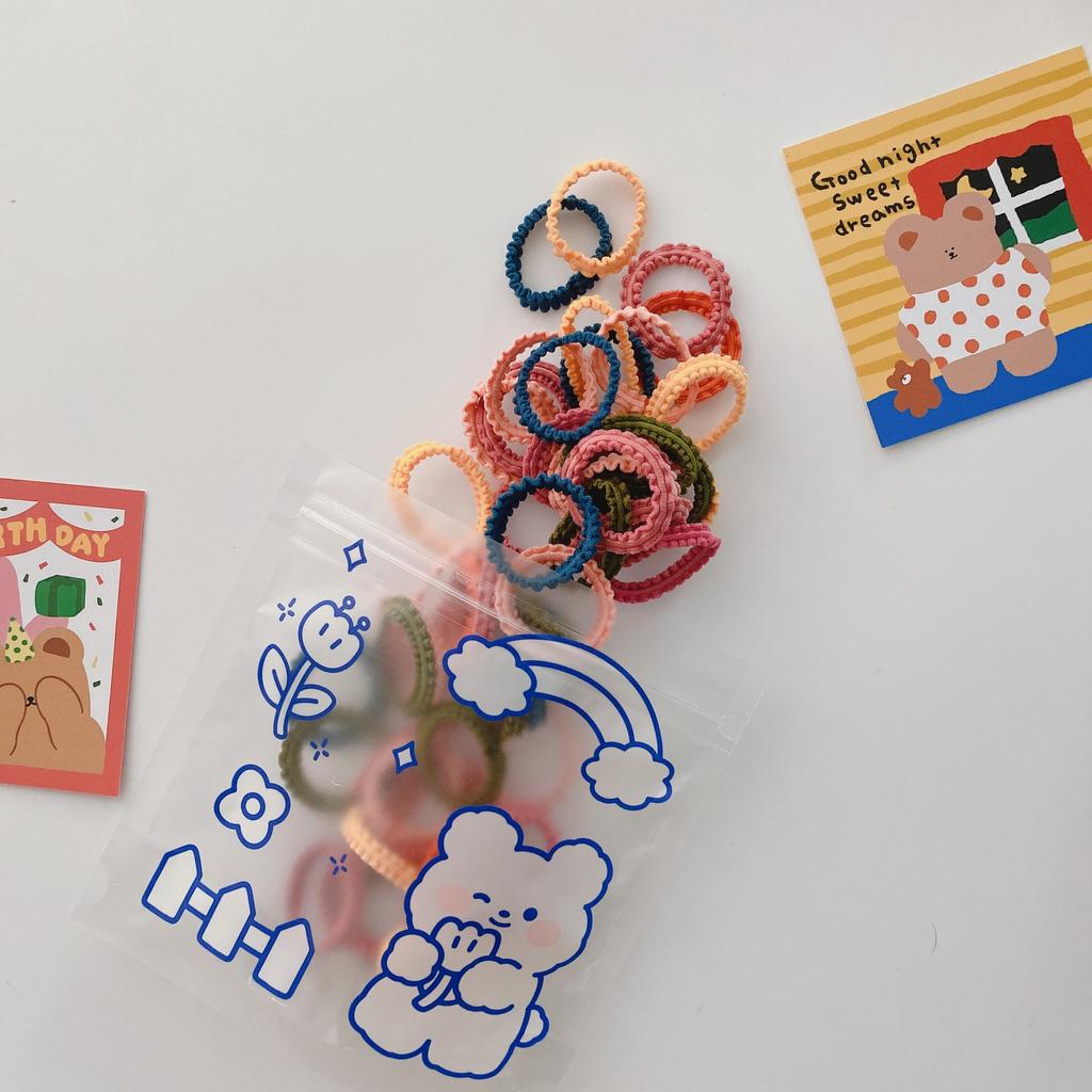 100 шт. эластичная детская веревка для волос ярких цветов, круг для волос, детские аксессуары для волос