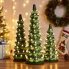 Pre-Lit Hand-Painted Resin Tabletop Christmas Tree Small Light Up Holiday