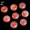 Senwu Natural Yanyuan Agate Peace Buckle Carved Pendant - Vermilion DIY Jewelry Accessory