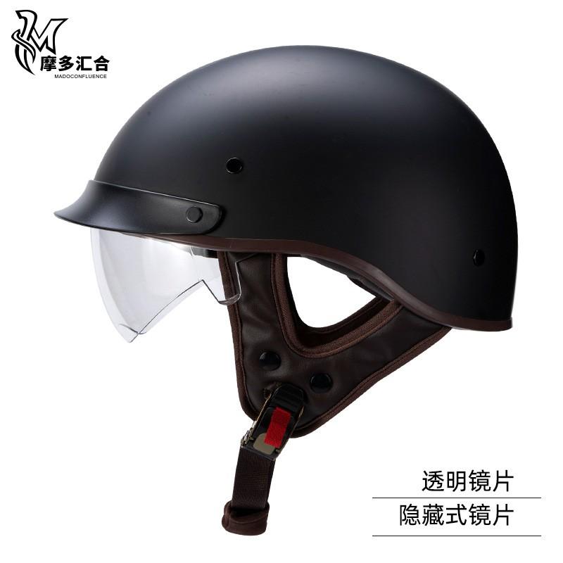 Vintage Style Half Face Motorcycle Helmet ABS Material 3C Certified Unisex Scooter Moped Riding