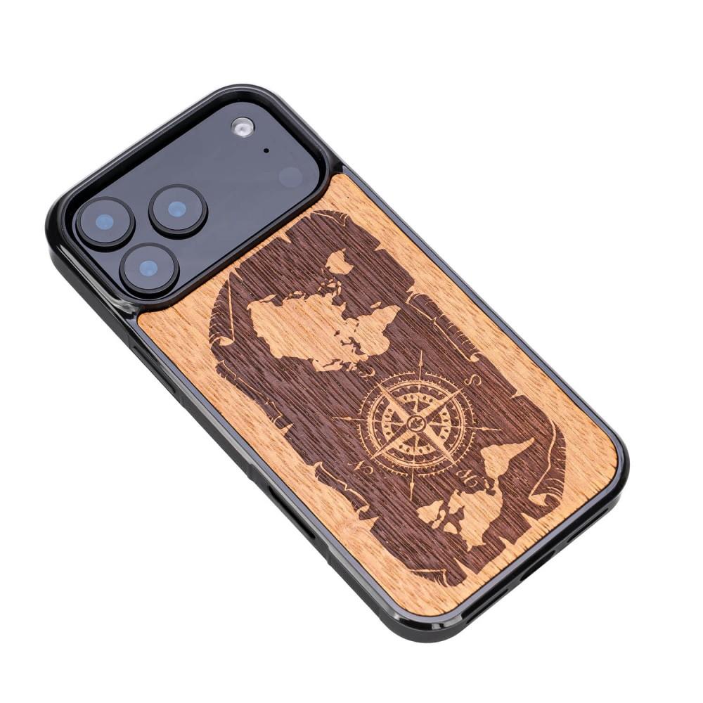 Bewood Wooden Case for iPhone 17 Pro Max, Wind Rose, Merbau