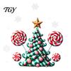 Christmas Atmosphere Room Decor Candy Tree Window Static Sticker, Waterproof PVC Removable Creative Holiday Party Wall Glass Clings, Decorative Decal