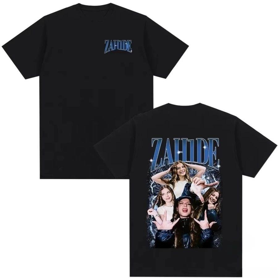 Модные топы Y2k 202526 Zahide Merch Хлопковая футболка с принтом Хип-хоп Уличная одежда Свободные топы Дышащие Повседневные свободные футболки