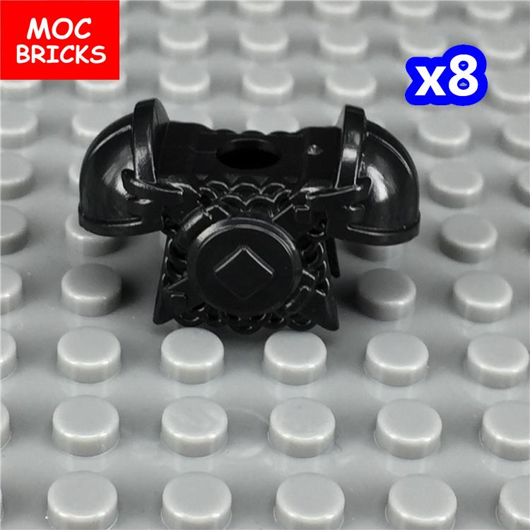 MOC Кирпичи Черный Меч Щит Копье Алебарда Шлем Средневековые Рыцари Рим Фигурка Действия Образовательный Строительный Блок Подарки