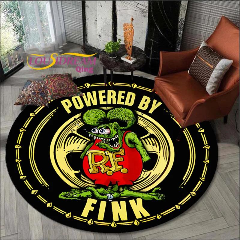 Коврик Rat Fink Ретро Круглый Декор Гостиной Манкейв Напольные Коврики для Кровати Коврик под Стул Подарки