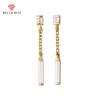 Minimalist Drop Earrings For Women Gold Color Chain With Rectangular CZ Hip Hop Style Cool Earrings Party Fashion Jewelry