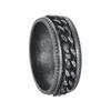 Vintage Anxiety Fidget Rings For Men Spining Titanium Stainless Steel Rotatable Chain Spinner Rings Retro Rock Biker Jewelry