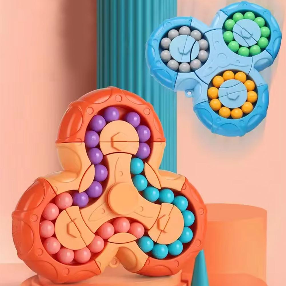 Fidget Spinner 6-sided Cube 2-in-1 Puzzle Decompression Toy Compact Portable Creative Stereo Flip Rotating Educational Toy