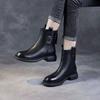 Soft Leather Boots Women's Autumn and Winter Boots New Mid-heel Soft-soled Zipper Winter Velvet Soft Leather Soft-soled Fashion Boots