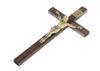 Wooden Hanging Cross, Brown 10.5 X 20 Milled