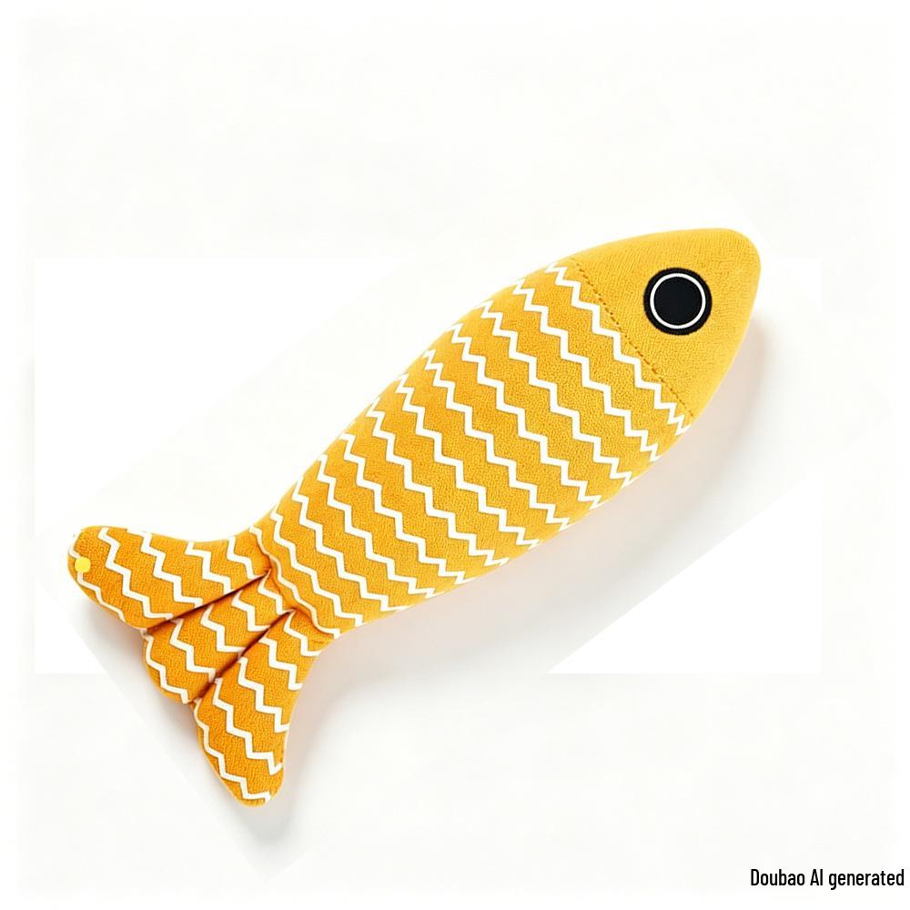 Catnip Fish Teaser Wand: Self-Play Toy for Kitten Boredom & Teething Relief