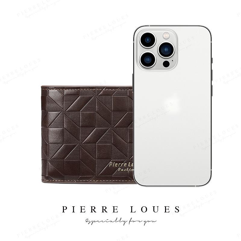 Мужской короткий мягкий кошелек тройного сложения с отделениями для нескольких карт - модный и повседневный