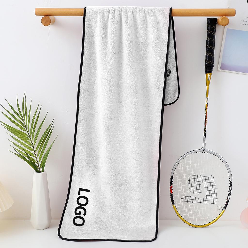 European Hot Selling Microfiber Woven Fitness Towel 30*110 Quick-Drying Sweat-Absorbent Yoga Sports Towel with Embroidered Logo