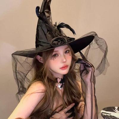 Костюм на Хэллоуин шляпа волшебника кос шляпа ведьмы вечеринка украшение ведьмы реквизит черная шляпа ведьмы