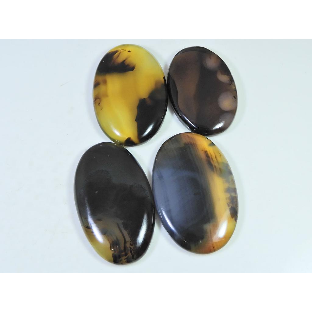 04Pcs Natural Montana Agate Oval Cabochon Loose Gemstone 261Cts. Lot C-492