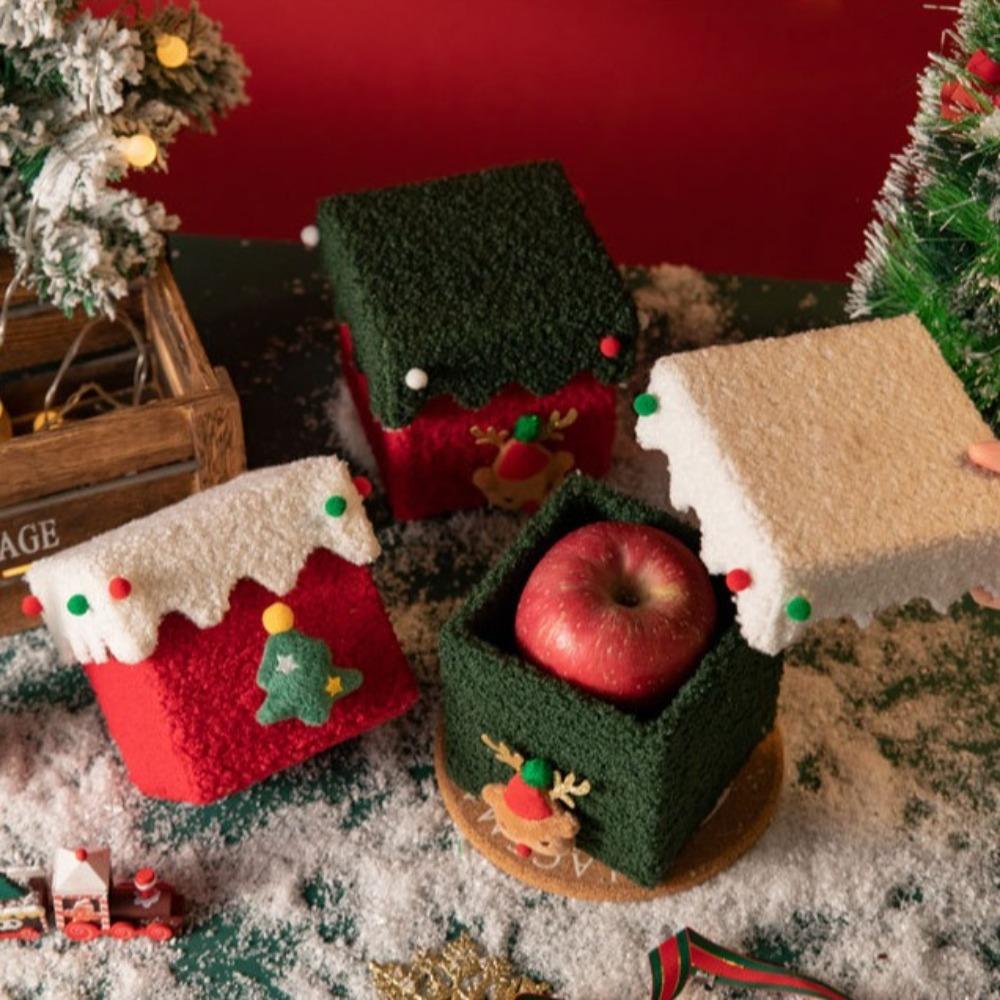 Xmas Christmas Gift Box Lint Christmas Eve Gift Box Mall Children's Candy Box  Party Supplies