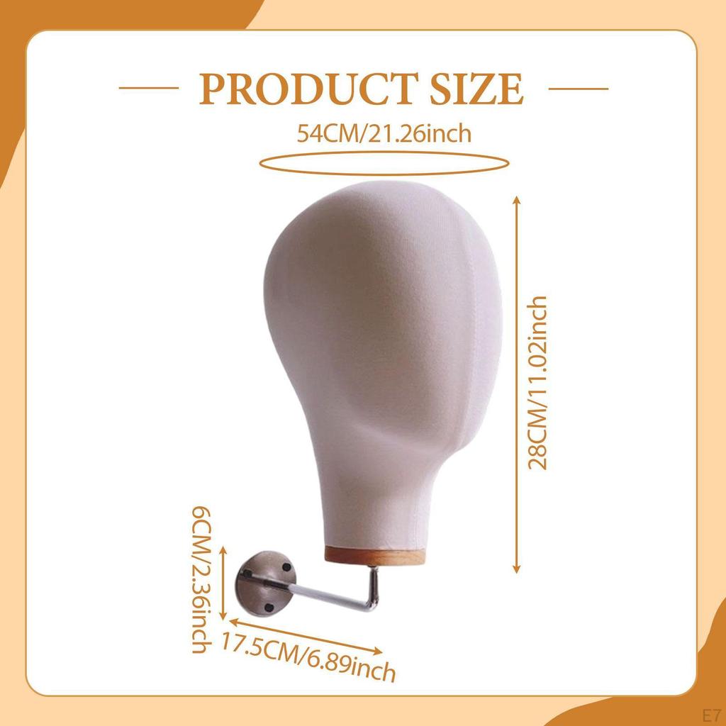 Mannequin Head Hat Display Stand Rack Woman for Hairpieces Elegant Manikin Wall Mounted