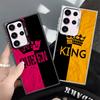 Queen King Couple Theme Soft Phone Case for Samsung Galaxy S24 S25 FE S26 Edge S23 Ultra S22 Plus S21 + Shockproof Cover Back Sh