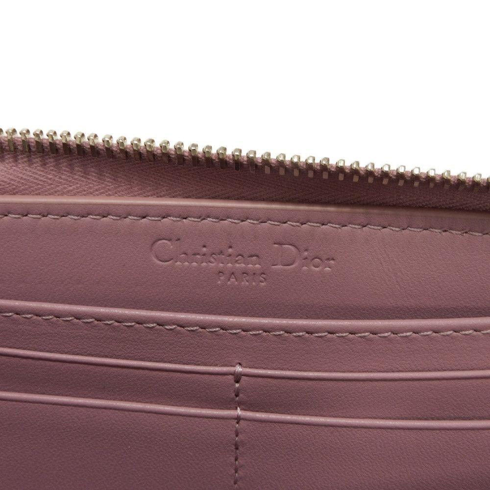 Used 10656 Lady Dior Voyageur Wallet S0007ONMJ_M64P 7940 Current Logo Zip Around Cannage Lavender from Japan AUTHENTIC