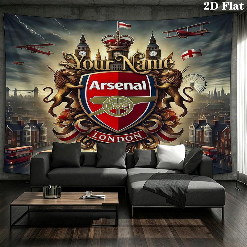 Arsenal F Custom Name Wall Tapestry Aesthetic Wall Hanging Printed Fabric Blanket Decorative Tapestries For Bedroom Living Room Home Decor