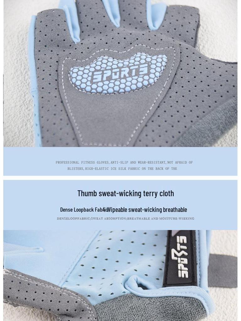 Детские нескользящие спортивные перчатки с обрезанными пальцами: Дышащий, Эластичный, Износостойкий для скалолазания, Велоспорта, Подтягиваний и Катания на коньках.