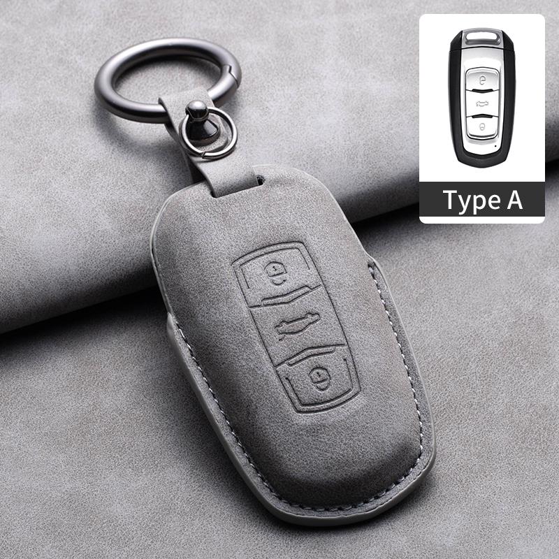 Leather Car Key Case Cover Fob Shell For Geely Borui EX7 Coolray Azkarra Tugella FY11 Atlas Pro New Emgrand GS X6 SUV EC7 GT GC9